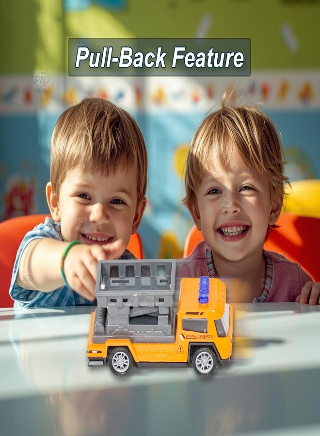 PN AVAN Die Cast Metal Pull Back Toy Vehicles Set, 1:64 Scale, 5 Pieces, Engineering Construction Vehicles Collection (Engineering Transport Vehicle) - Image 4